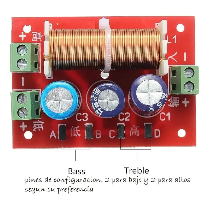 Crossover 400 Watts Separador Frecuencias 2 Vías Bajo Treble