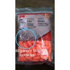 Pack 160 Tapones 3m Protectores Auditivos Oído Desechables Naranja