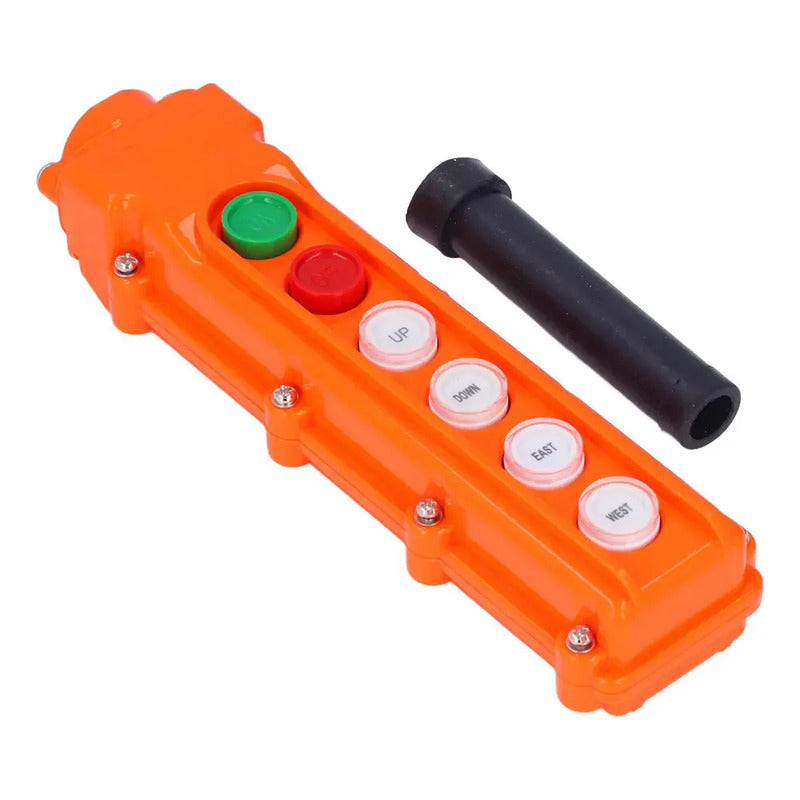 Botonera Colgante 6 Botones Puente Grua Pulsador Cob-62a Naranja