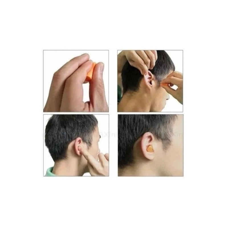Pack 10 Pares Detallados Tapones Protectores Oído 3m 1100 Naranja