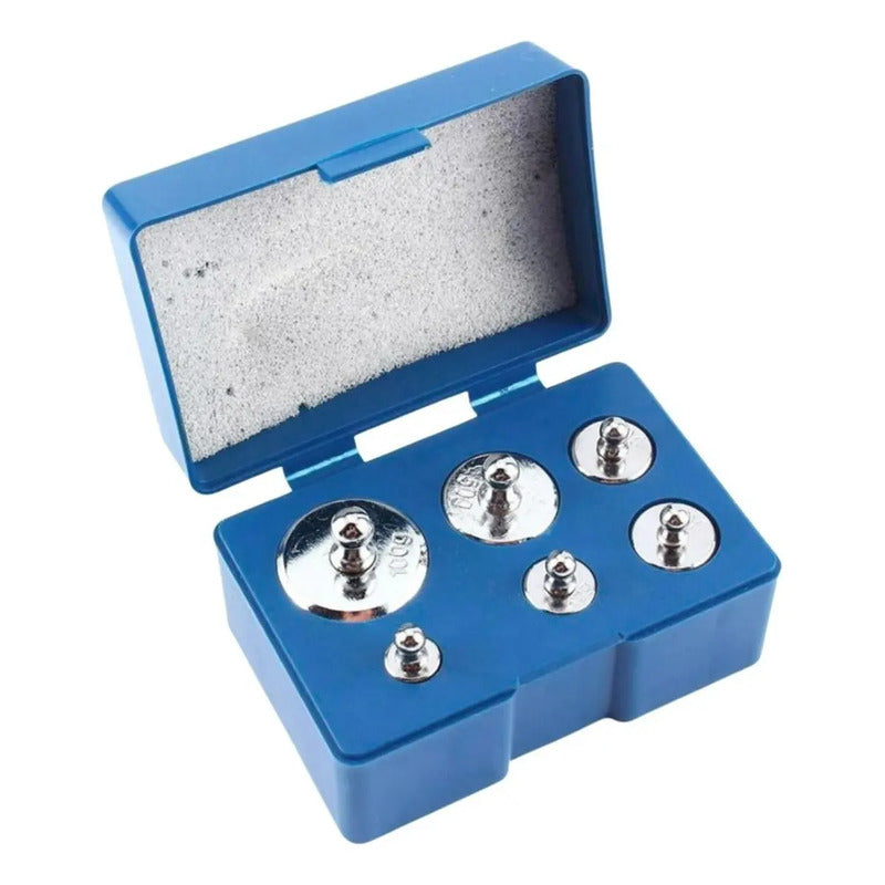 Set De Pesos Calibración Balanzas Basculas 5 10 20 50 100g Plateado