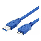 Cable Usb 3.0 - Micro B 3.0 Disco Duro Externo Hdd 50cm Fast Azul