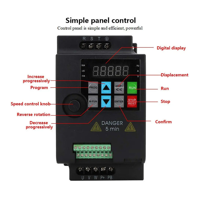 Variador Frecuencia 1 A 3 Fases 2.2kw 220v 9.6a Motor Vfd