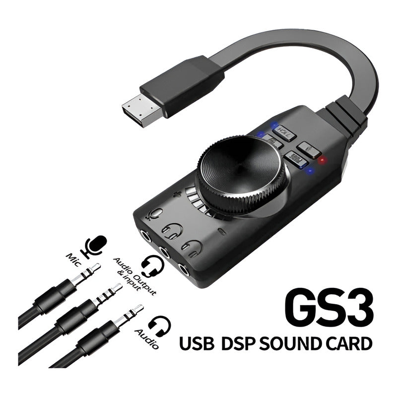 Tarjeta Audio 7.1 Sonido 3d Usb Gamer Ps4 Para Mac Pc 24 Bit