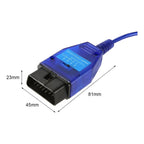 Scanner Usb Obd2 Vag Com Kkl409.1 Para Vw Audi Seat Skoda Azul Marino