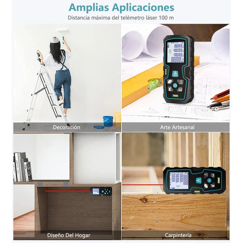 Medidor Distancia Laser 40 Metros Pantalla Lcd Pulgadas Pies