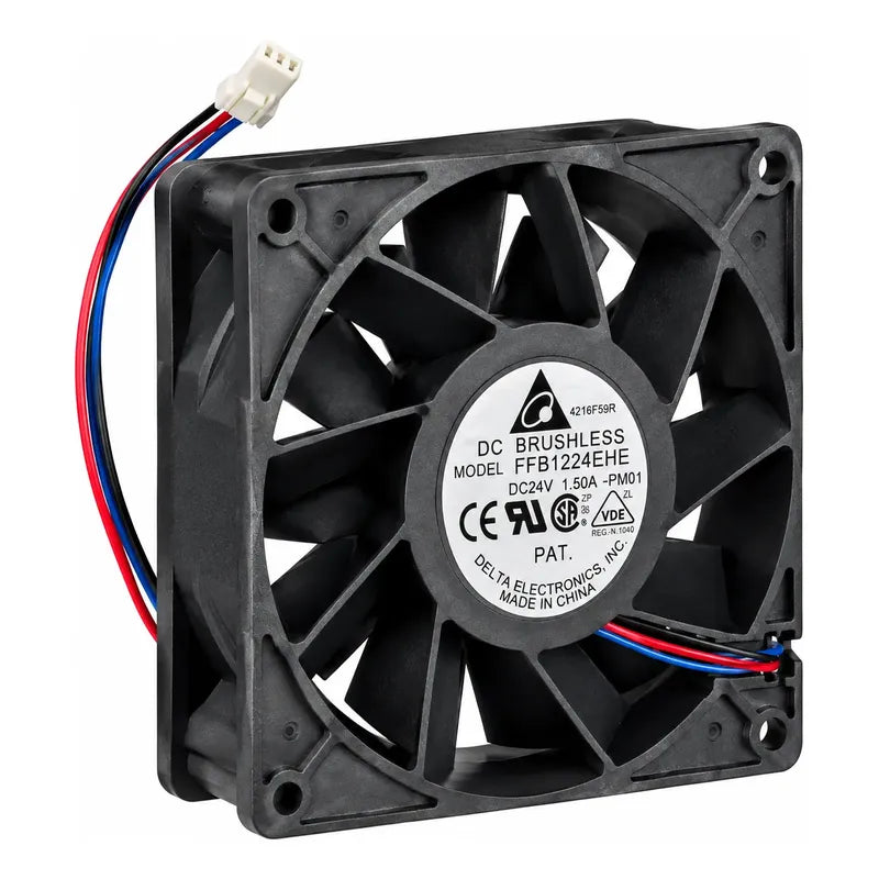 Ventilador Fan Cooler Ffb1224ehe 24v 120x38mm 3 Cables Negro
