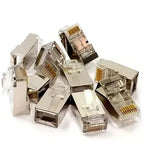 Pack 100 Conectores Red Rj45 Cat6 Metal Ftp Cat5 5e 100 Unid