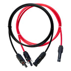 Par Cables Extensión Solar 2 X 5 Mts 6mm + 4 Conectores Mc4 Rojo/negro
