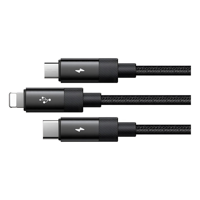 Cable Cargador Usb 3 En 1 Para Lightning Tipo-c Y Micro Usb
