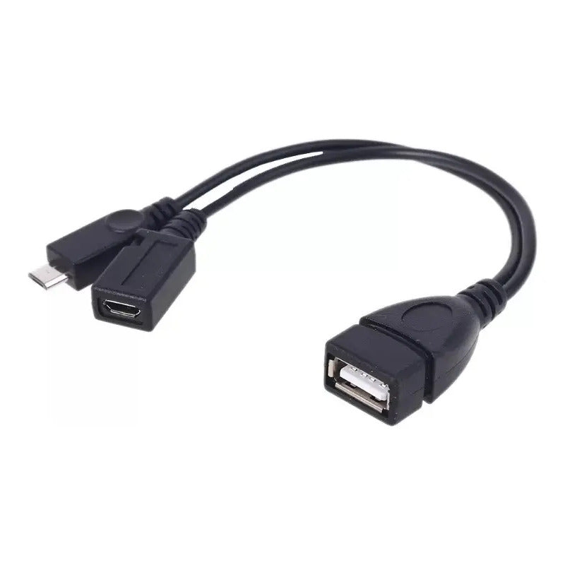 Cable Usb Otg Micro Usb Puerto De Alimentación Macho Hembra Negro