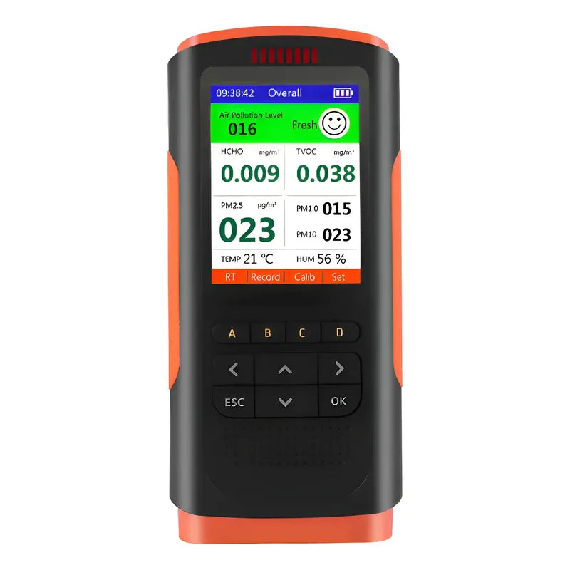 Monitor Calidad Aire Portatil Pm2.5 Detector Formaldehido Naranja