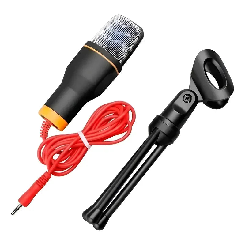Microfono Condensador Multimedia Streaming Youtuber Tripode Negro