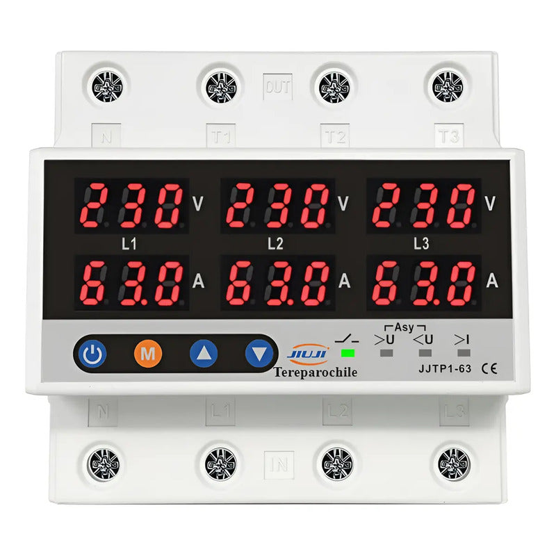 Protector De Voltaje Corriente 220v 63a Trifasico Riel Din