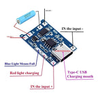 Pack 5 X Modulo De Carga Tp4056 Con Protección - Usb Tipo C