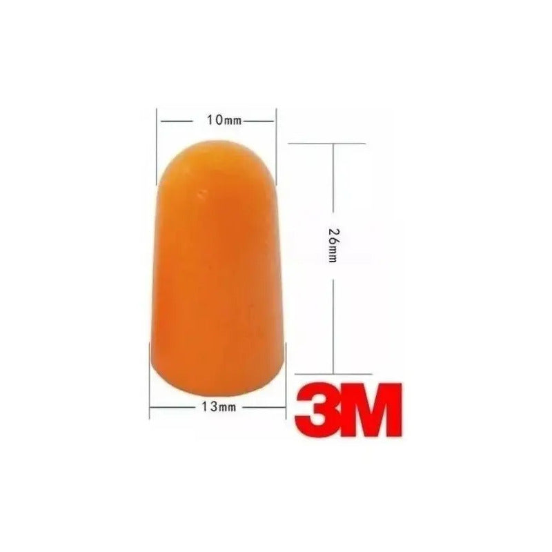 Pack 10 Pares Detallados Tapones Protectores Oído 3m 1100 Naranja