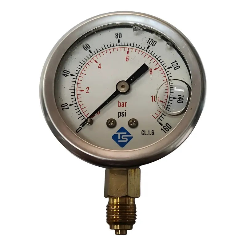 Manometro Glicerina 63mm 160 Psi 10 Bar Conex 1/2 Y 1/4 Npt