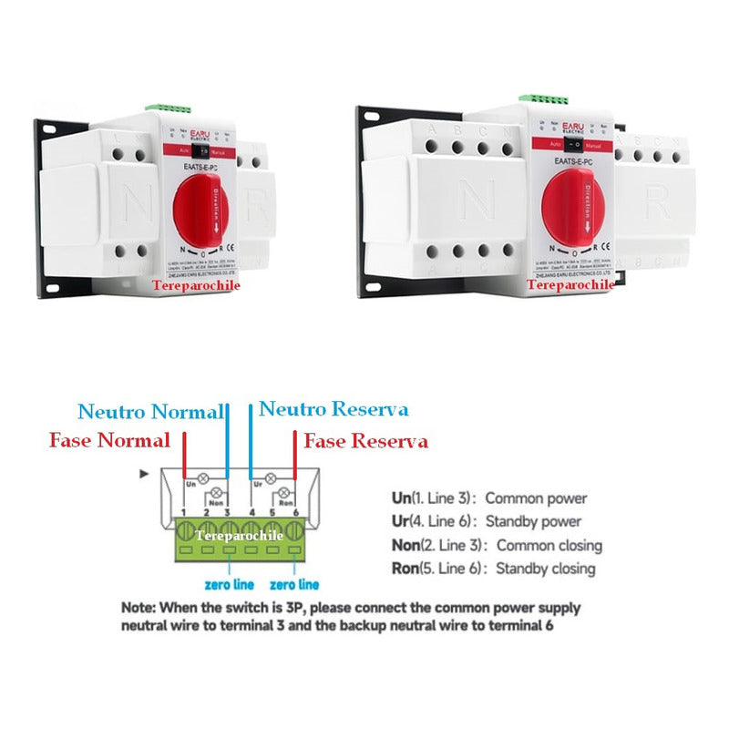Ats Switch Transferencia Automatico Mcb 63a 220v Generador Gris