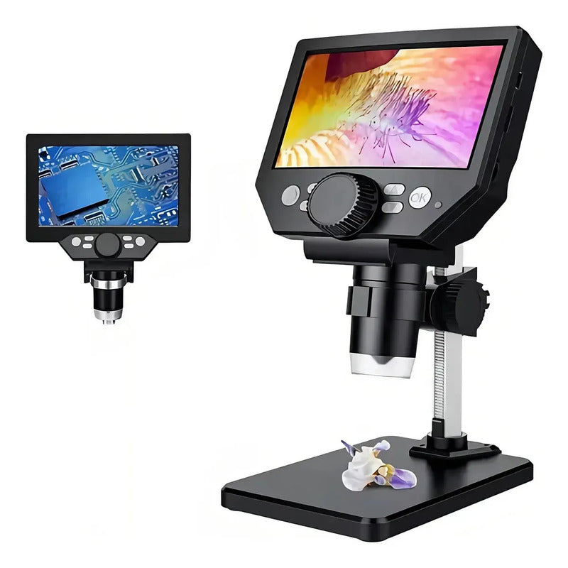 Microscopio Electronico Digital Pantalla 4.3 Pulgadas 1000x Usb Hd 10.mp Negro