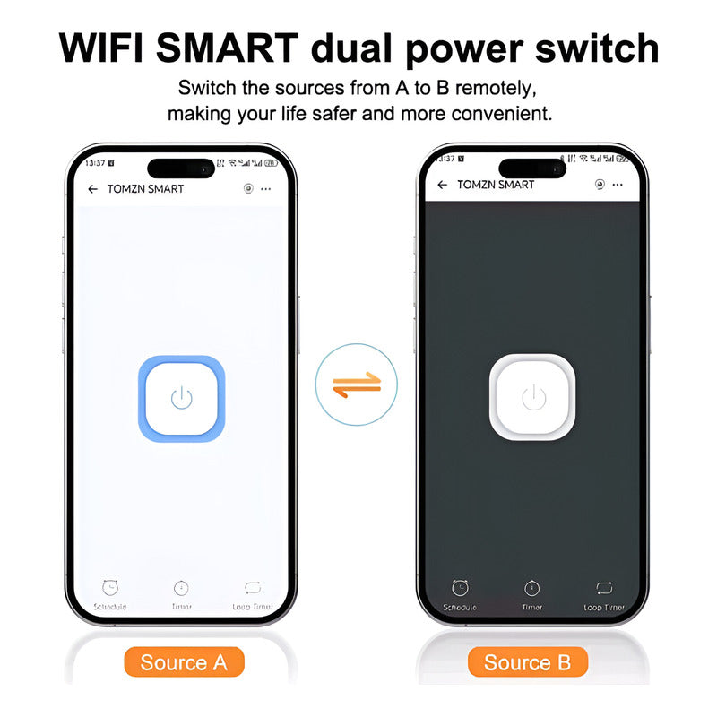 Interruptor Ats Trifasico 220/380v 100a Wifi Smart Ewelink Negro