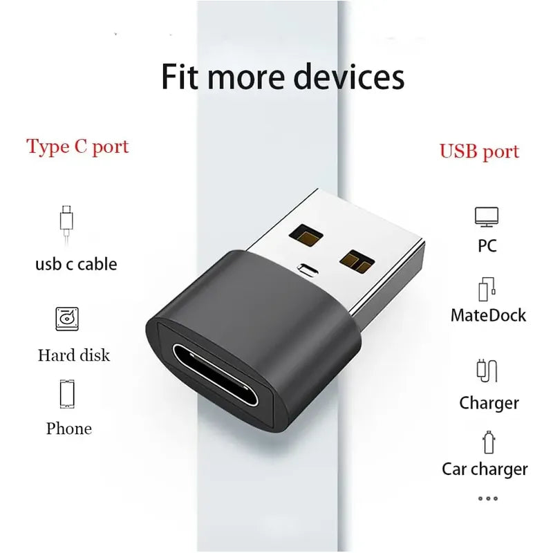 Mini Adaptador Convertidor Usb-a Macho Usb 3.0 Tipo C Hembra