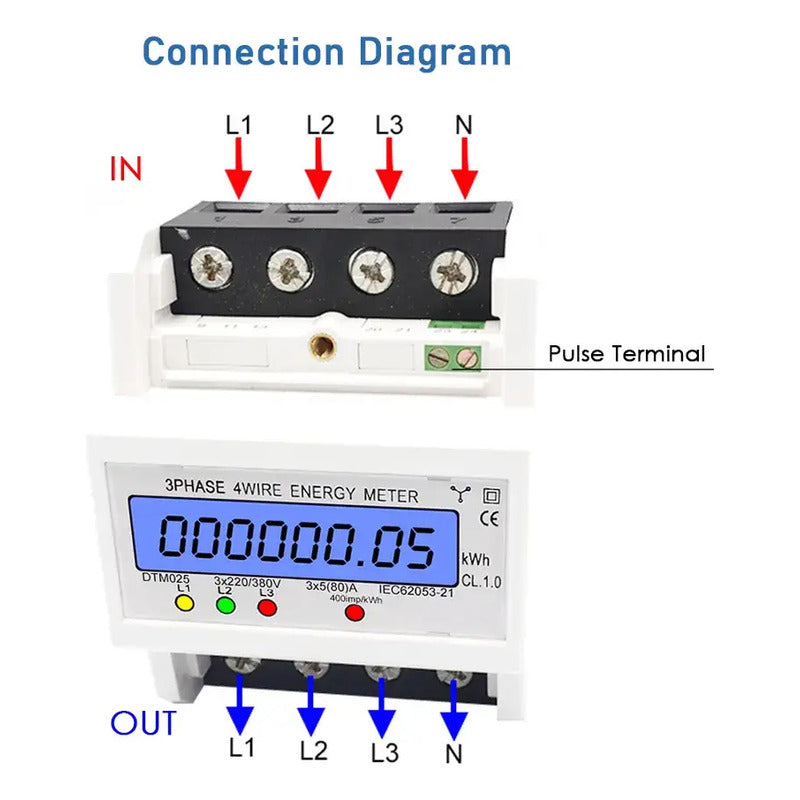 Medidor Digital Remarcador Potencia Watts 220-380v 3fase Kwh
