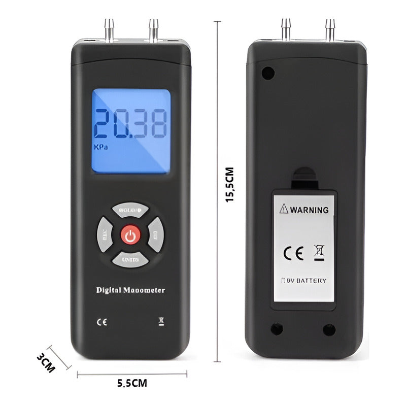Manometro Digital Medidor Presion Diferencial 2psi Mbar Rec