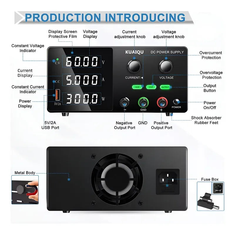 Fuente Alimentacion Regulable Variable Ajustable 0-30v Dc 5a