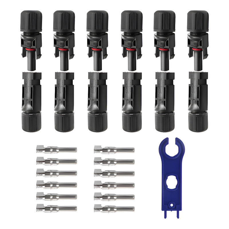 10 X Conectores Mc4 Macho Hembra Panel Solar + Llave Regalo Negro