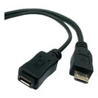 Cable Usb Otg Micro Usb Puerto De Alimentación Macho Hembra Negro