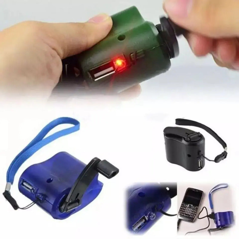 Cargador Generador De Corriente Usb Dinamo Camping 600ma 5v Morado