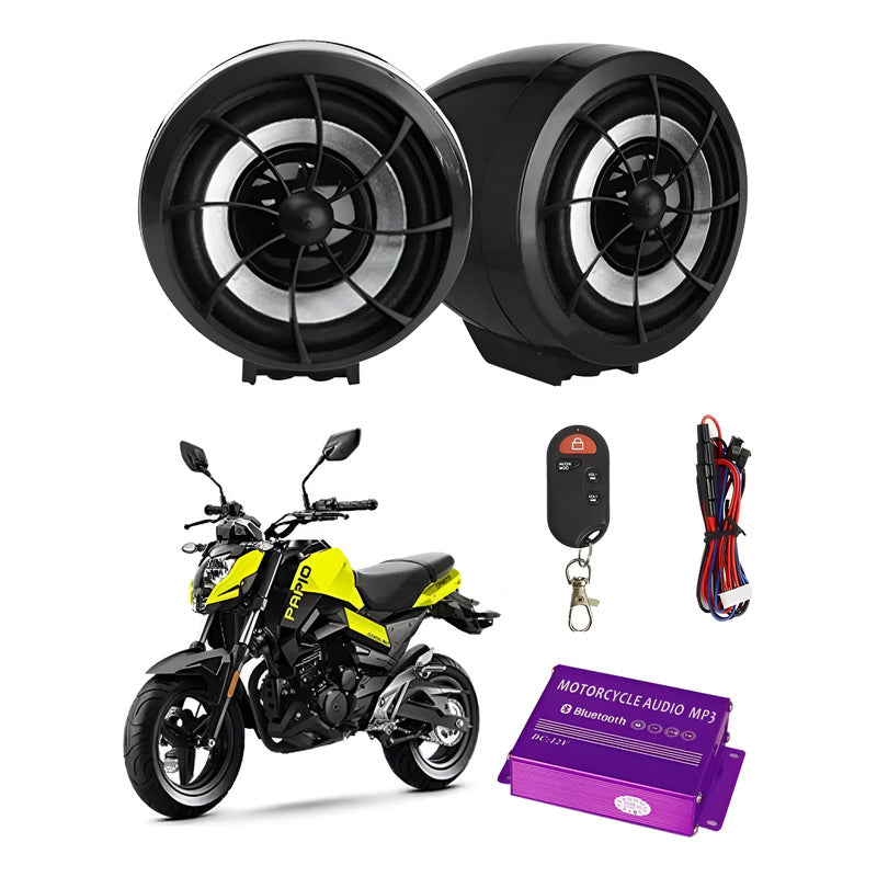 Parlante Moto Bluetooth Antirrobo Sonido Radio Fm Alarma Mp3