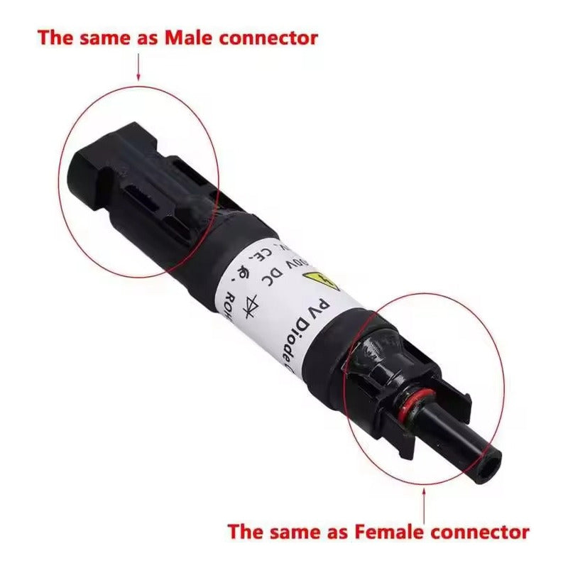 Conector Mc4 Fotovoltaico 20a 1000v Negro Para Panel Solar Tereparochile