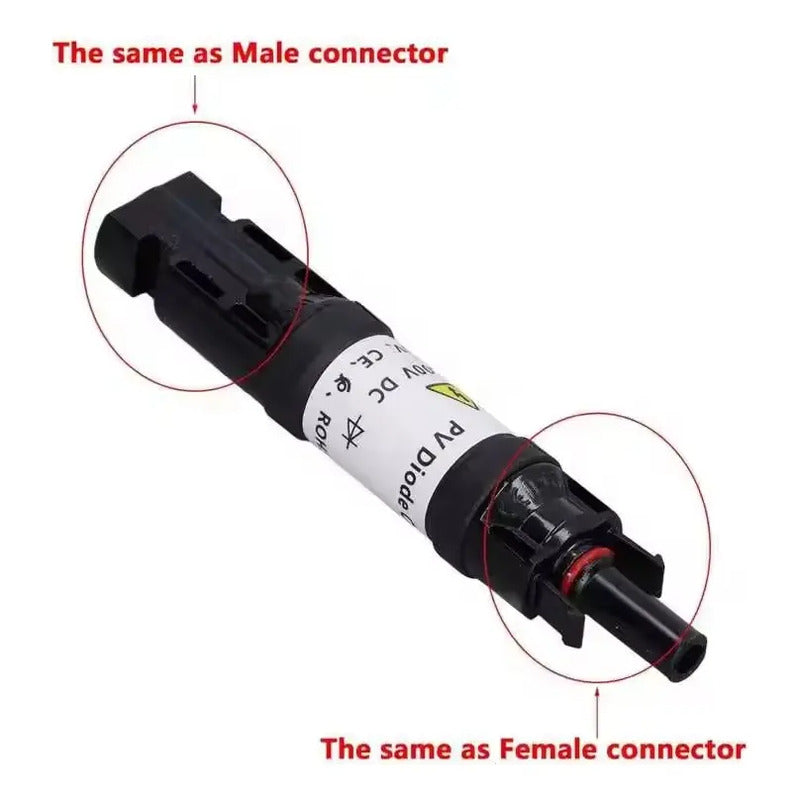 Conector Mc4 Fotovoltaico 20a 1000v Negro Para Panel Solar Tereparochile