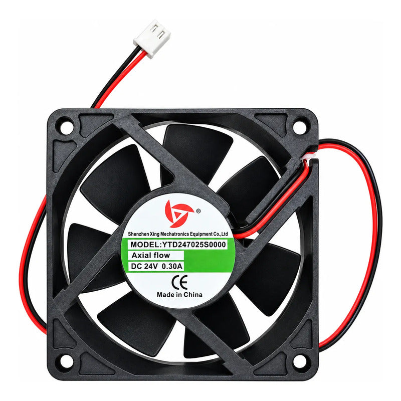 Ventilador Fan Cooler Ytd247025s0000 24v 70x25mm 2 Pin 7025 Negro