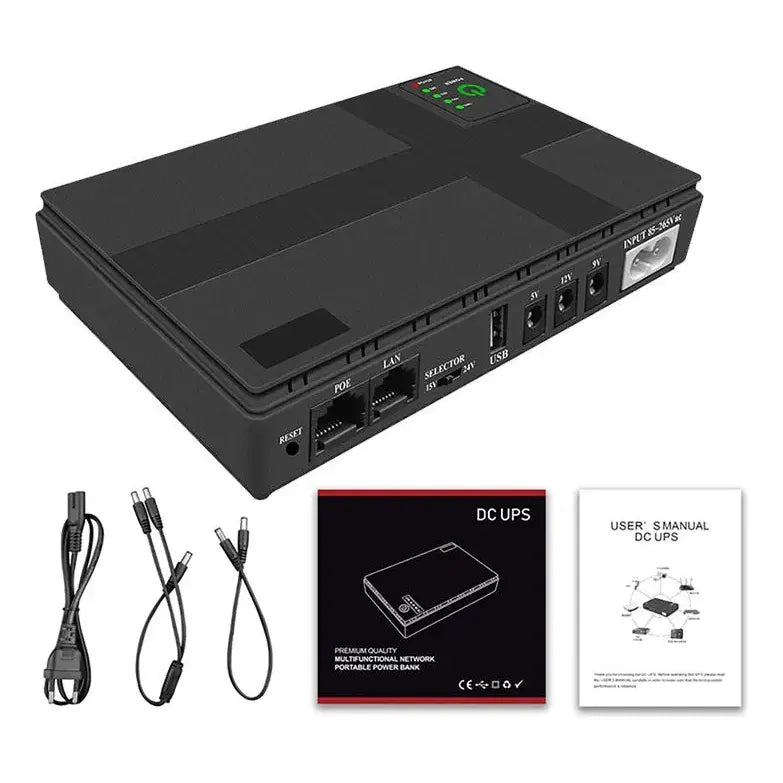 Ups Portátil Tereparochile 10400mah Para Cámaras Routers Y Módems Negro