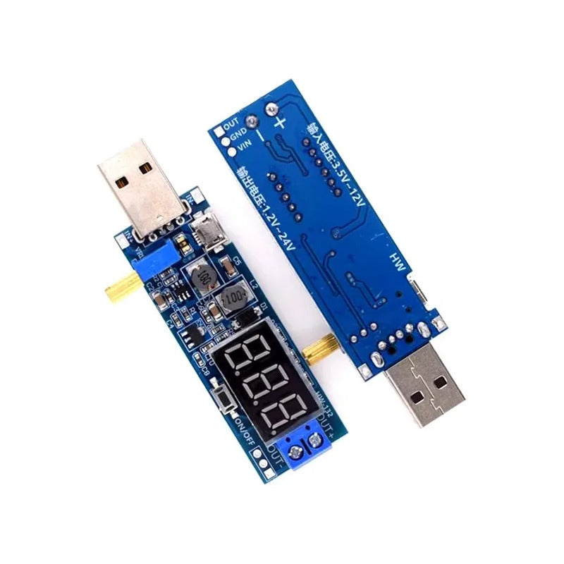 Fuente Ajustable Con Voltimetro Step Up Down Usb Dc-dc Lcd