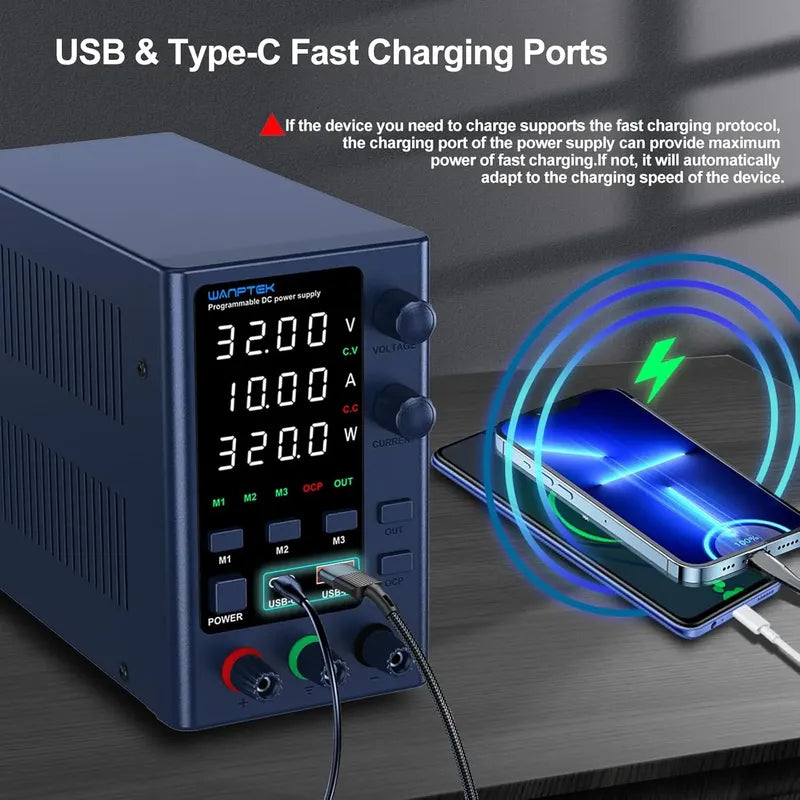 Fuente Alimentación Regulable Pro 0-32v 10a 320w Usb-c Usb-a