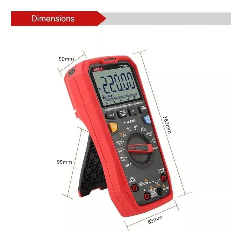 Multímetro Digital Usb Uni-t Ut61e+ Capacitor Hfe 1000v Rms