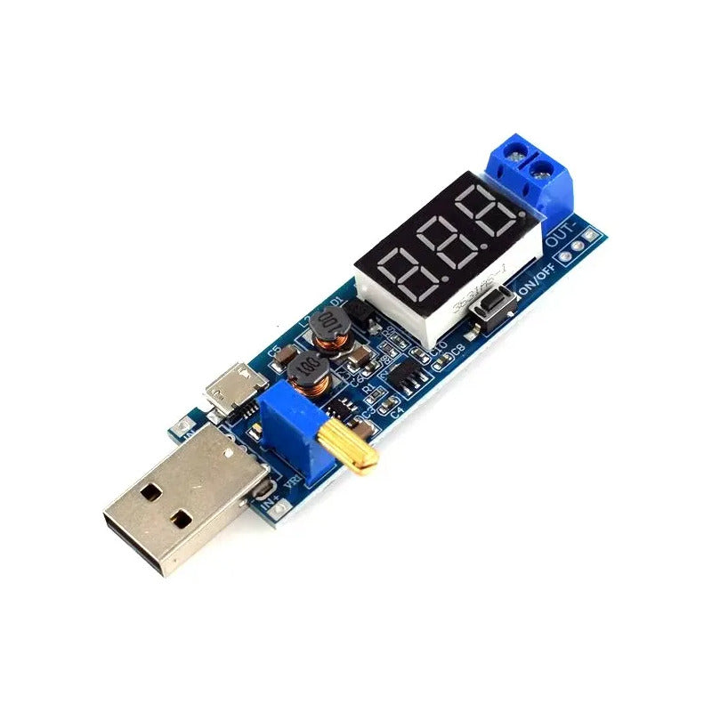 Fuente Ajustable Con Voltimetro Step Up Down Usb Dc-dc Lcd