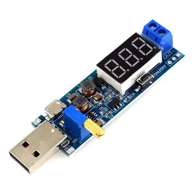 Fuente Ajustable Con Voltimetro Step Up Down Usb Dc-dc Lcd
