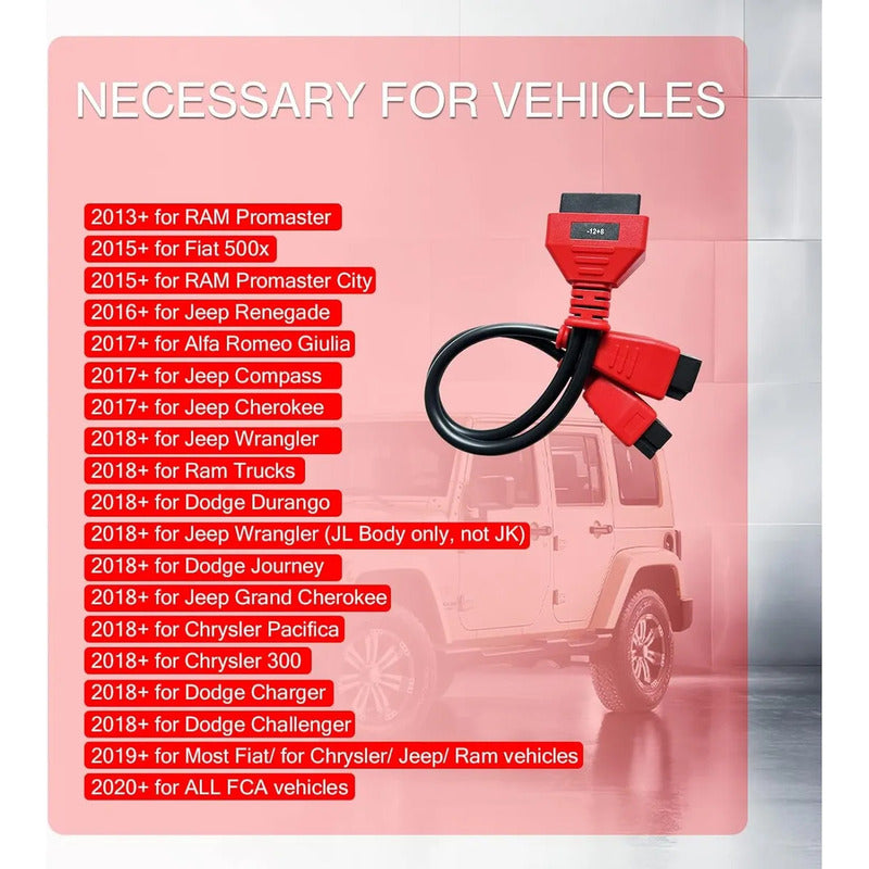 Adaptador Obdii Obd2 Fca 12+8 Para Fiat Chrysler Jeep Dodge