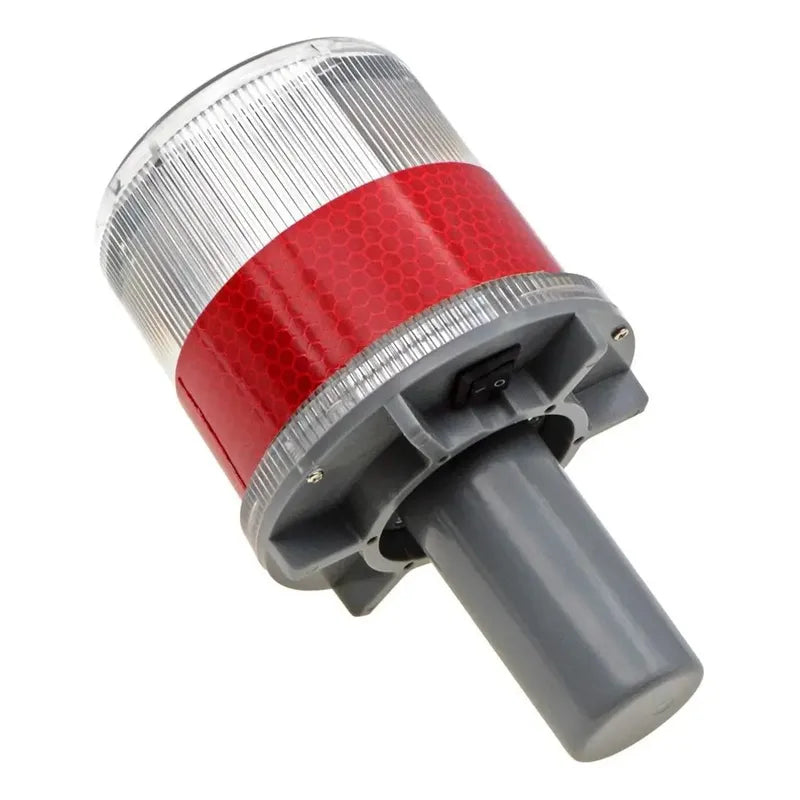Baliza Solar Roja Luz Advertencia Led Interperie Intermitent