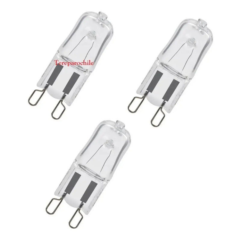 3 Unidades Ampolletas Halogenas G9 40w 2000 Horas 220v Cálido