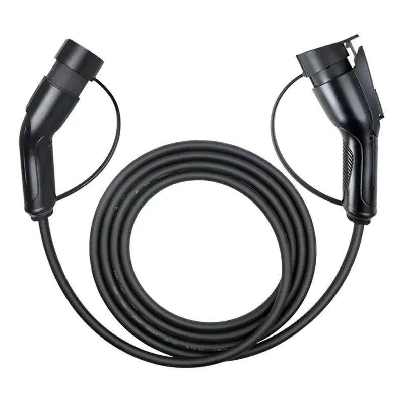 Cable Carga Auto Ev J1772 Tipo 2  A Tipo 1 Negro 3.6kw 3.5mt