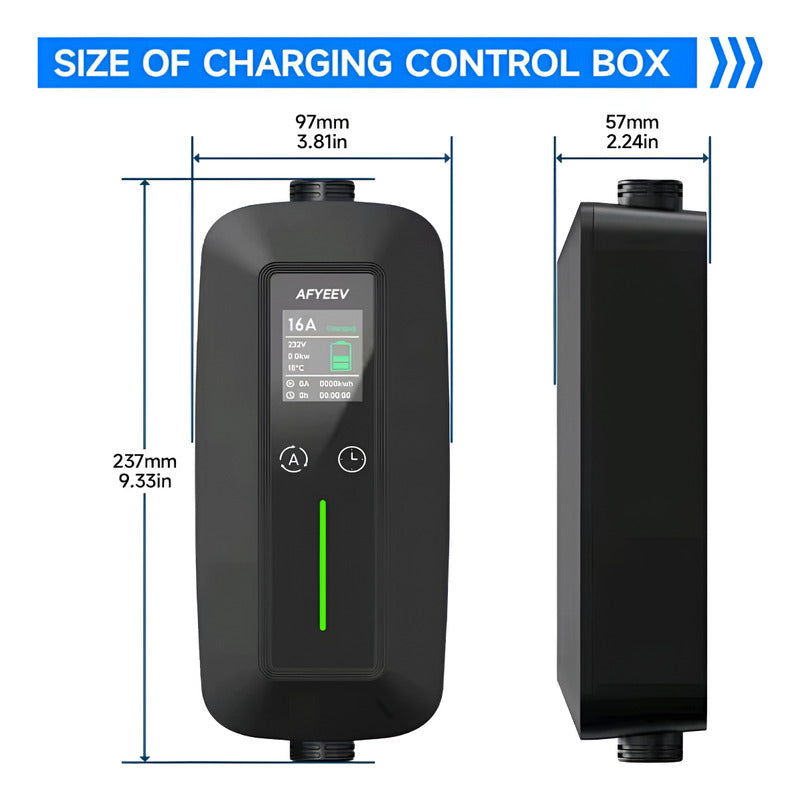 Cargador Ev Auto Electrico 3600w 16a Tipo 1 Portatil 3.5m Negro