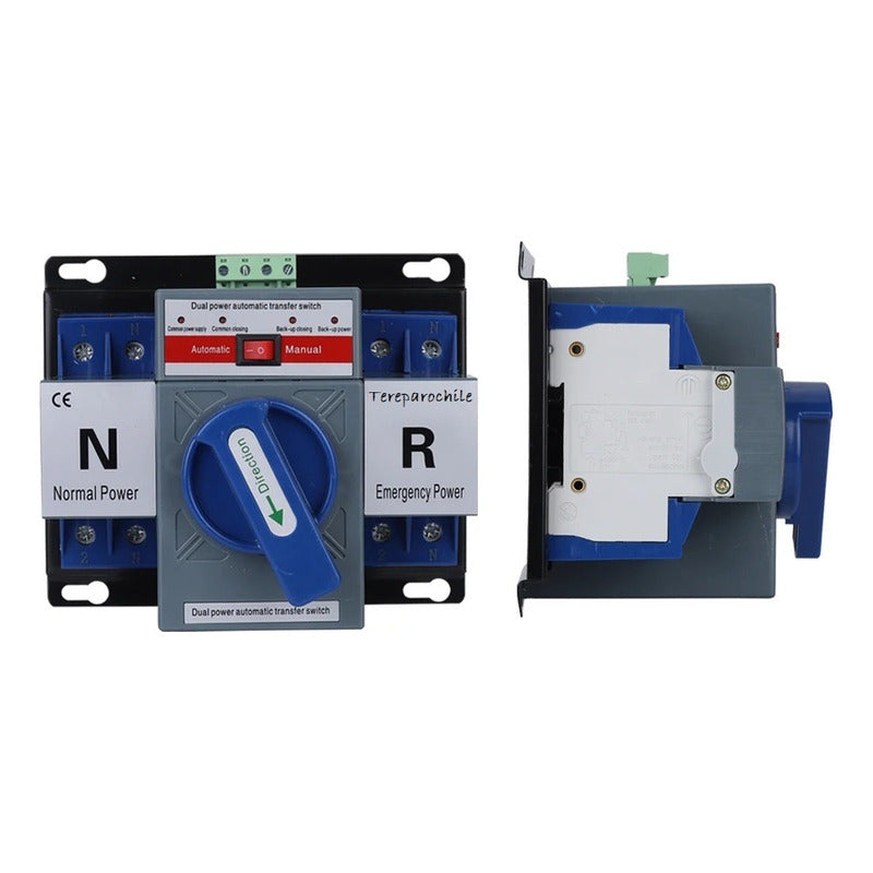 Switch Interruptor Transferencia Automatica 63a Ats 220v Mcb Azul Plomo