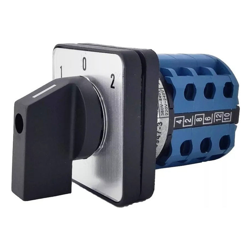 Switch Selector Conmutador Tipo Pacco 3 Posiciones 20a 1-0-2 Negro