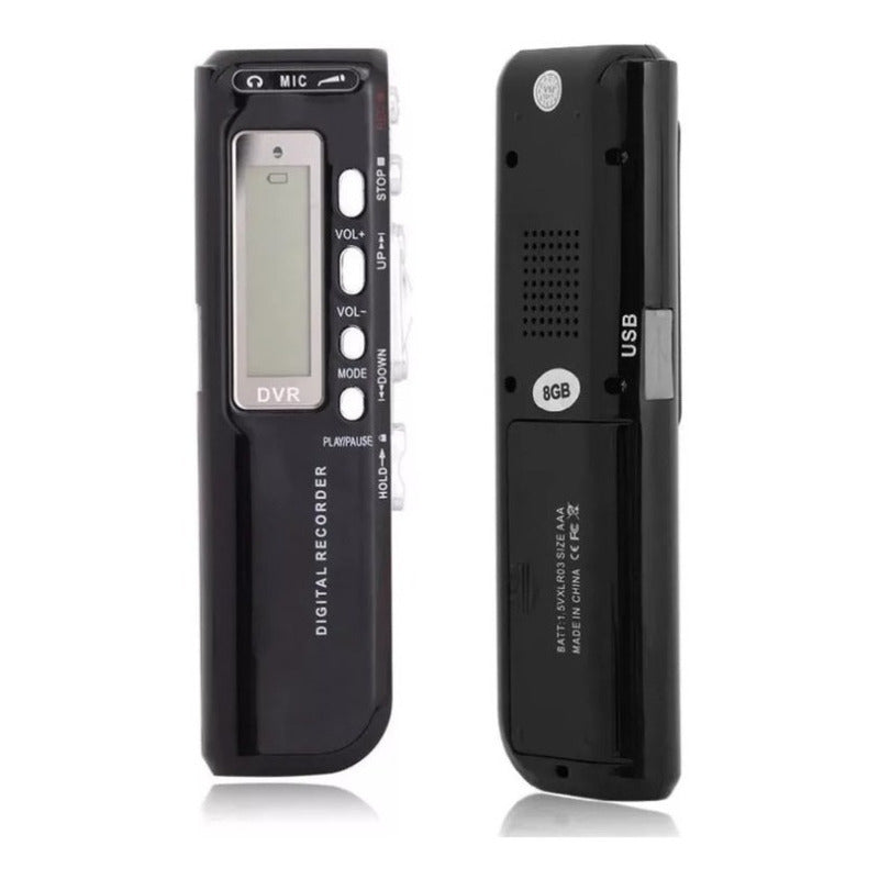 Grabadora De Voz Digital 8 Gb + Microfono + Modulo Telefono Negro