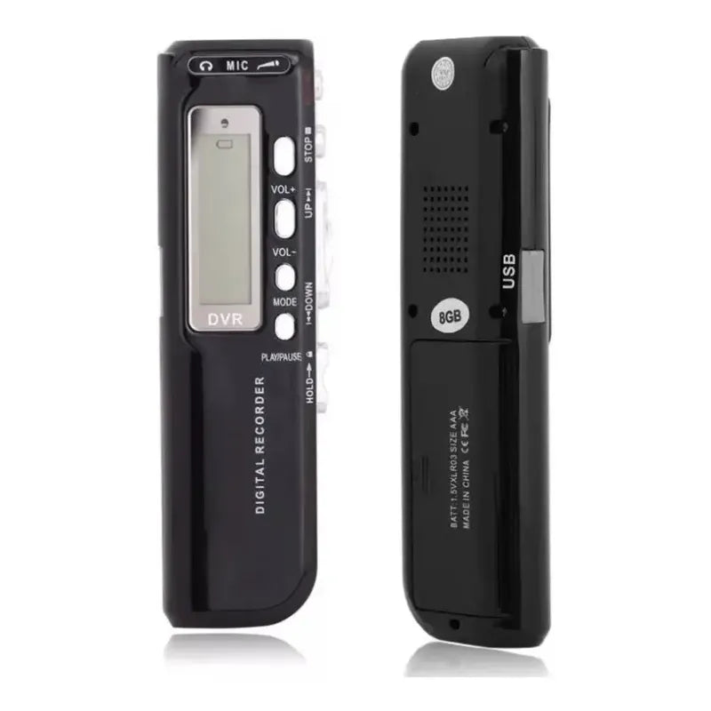 Grabadora De Voz Digital 8 Gb + Microfono + Modulo Telefono Negro